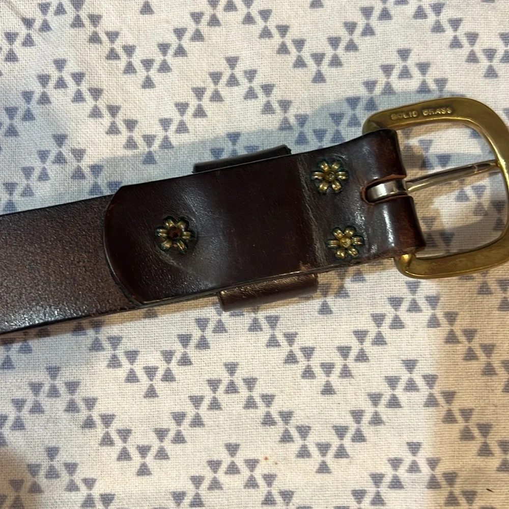 Winchester 38 Brown Leather 12 Gauge Shot Gun Shell Belt Brass Buckle USA
